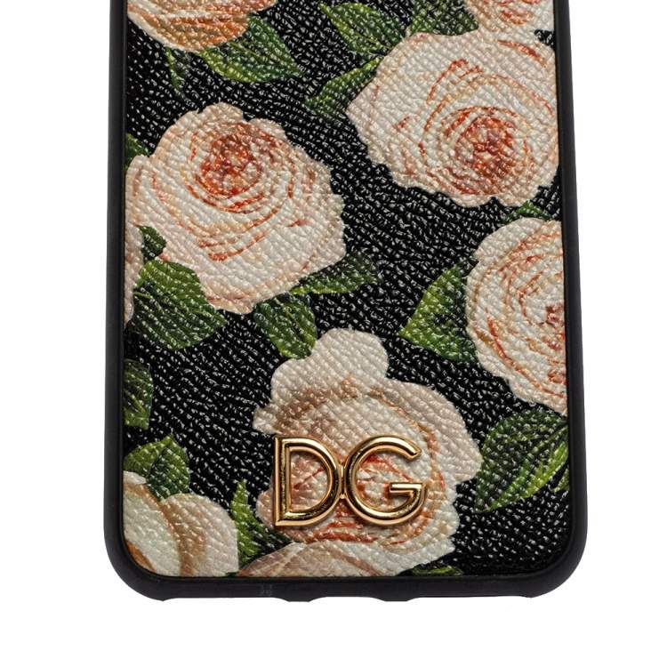 Pre Owned Dolce & Gabbana Multicolor Rose Print Leather iPhone 7/8 Plus Case