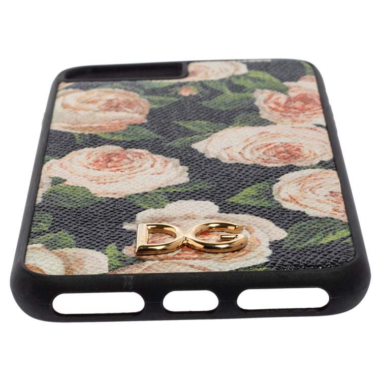 Pre Owned Dolce & Gabbana Multicolor Rose Print Leather iPhone 7/8 Plus Case
