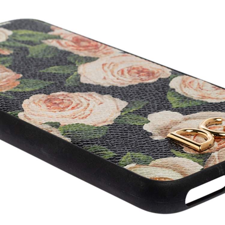 Pre Owned Dolce & Gabbana Multicolor Rose Print Leather iPhone 7/8 Plus Case