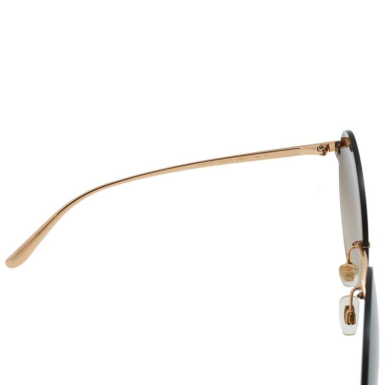 Pre Owned Dolce & Gabbana Rose Gold Tone/Brown Gradient DG 2228 Round Sunglasses
