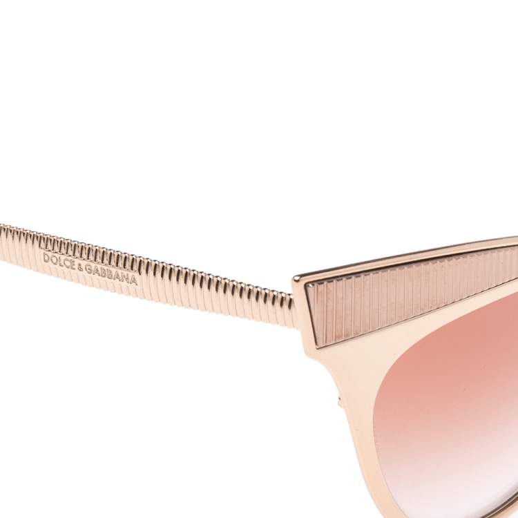 Pre Owned Dolce & Gabbana Gold/Havana DG 2178 Cat Eye Gradient Sunglasses