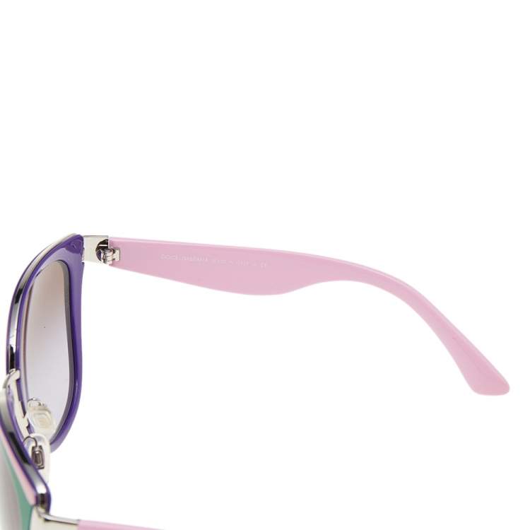 Pre Owned Dolce & Gabbana Colorblock / Brown Gradient DG2107 Oversized Sunglasses