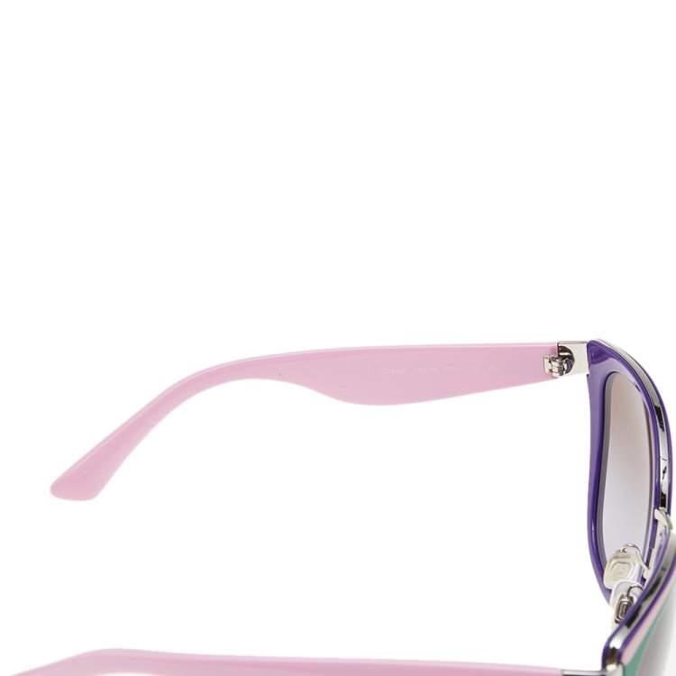 Pre Owned Dolce & Gabbana Colorblock / Brown Gradient DG2107 Oversized Sunglasses