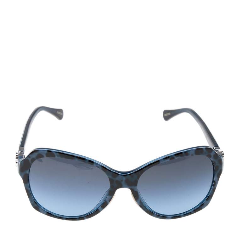 Pre Owned Dolce & Gabbana Blue Animal/Blue Gradient DG 4163P Oversized Sunglasses