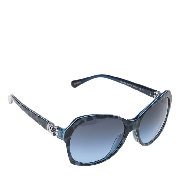 Pre Owned Dolce & Gabbana Blue Animal/Blue Gradient DG 4163P Oversized Sunglasses