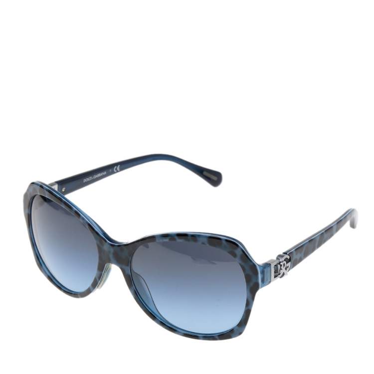 Pre Owned Dolce & Gabbana Blue Animal/Blue Gradient DG 4163P Oversized Sunglasses