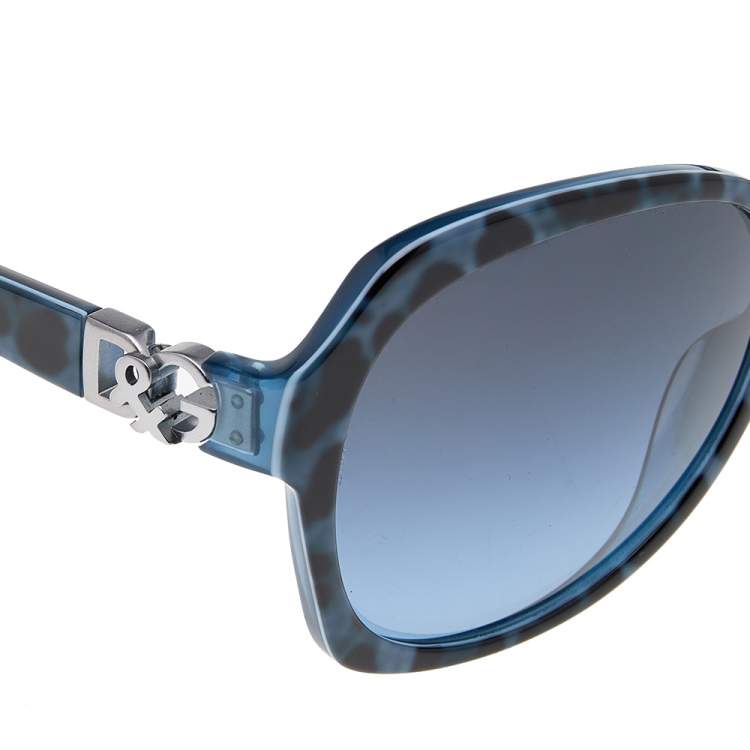 Pre Owned Dolce & Gabbana Blue Animal/Blue Gradient DG 4163P Oversized Sunglasses