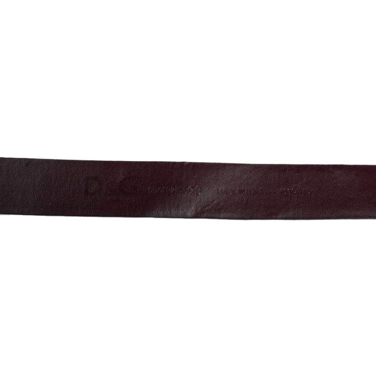 مملوكة مسبقًا Dolce & Gabbana Black Leather D&G Logo Buckle Belt 90CM