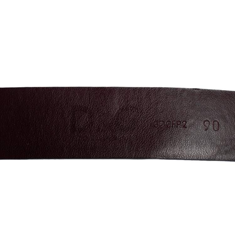 مملوكة مسبقًا Dolce & Gabbana Black Leather D&G Logo Buckle Belt 90CM