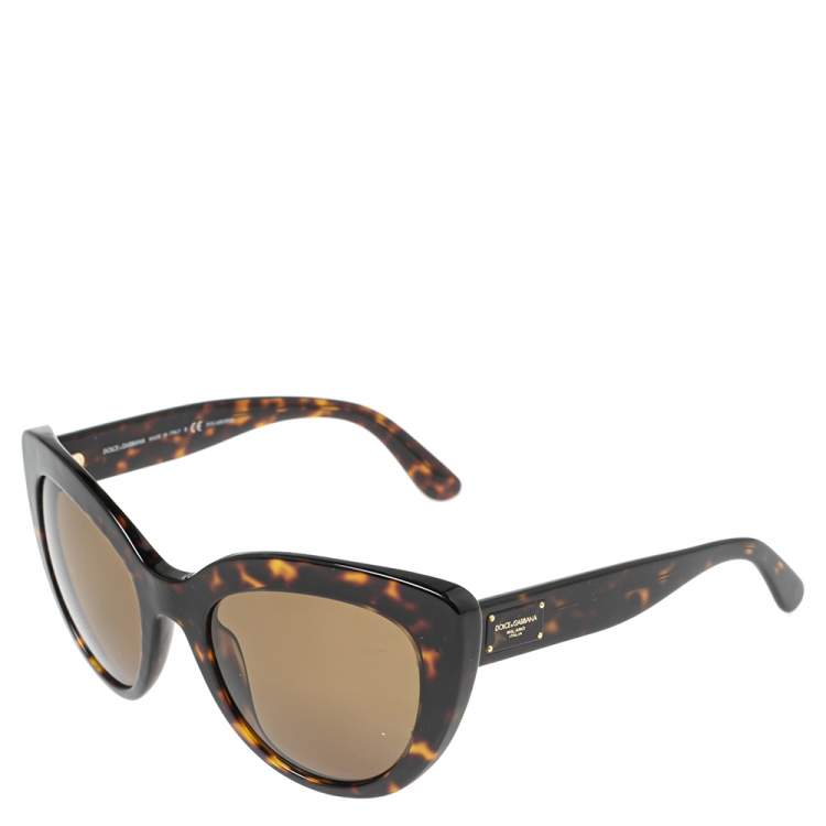 Pre Owned Dolce & Gabbana Brown Tortoise DG4287 Butterfly Sunglasses