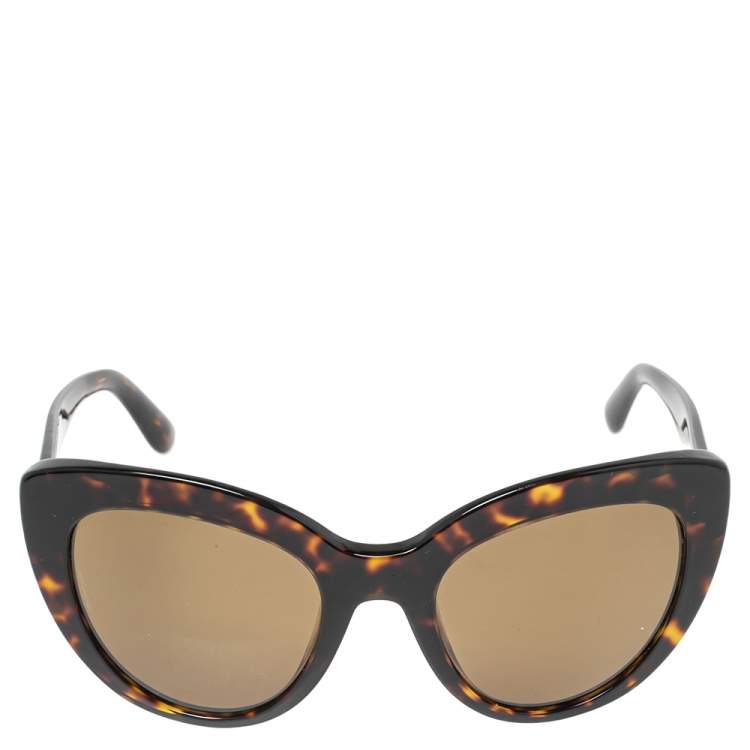 Pre Owned Dolce & Gabbana Brown Tortoise DG4287 Butterfly Sunglasses