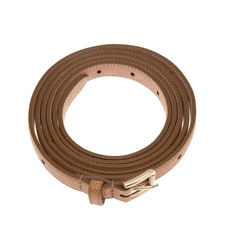 Pre Owned Dolce & Gabbana Tan Leather Double Wrap Waist Belt 160 CM