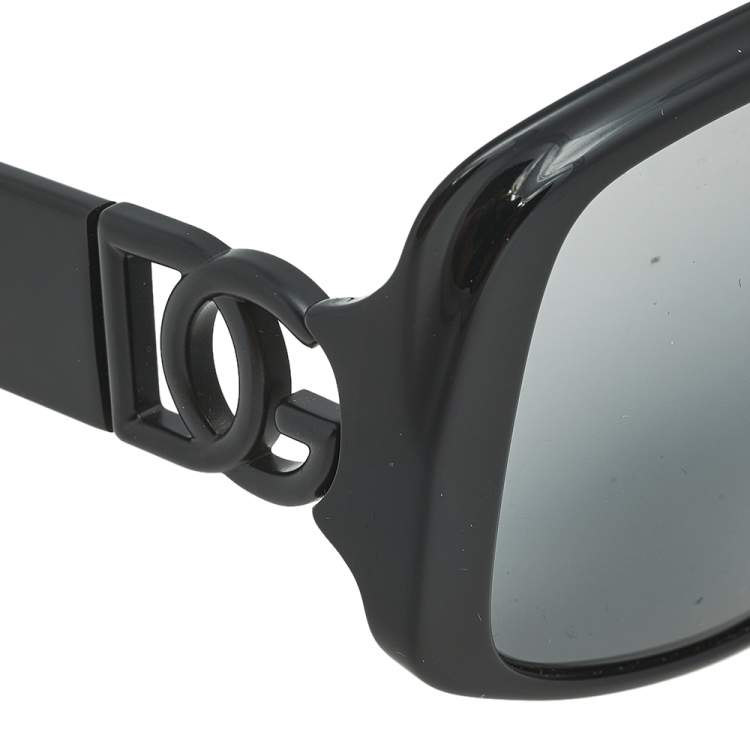 Pre Owned Dolce and Gabbana DG4386-F Chain Embellished Oversized Geometric Mirrored Sunglasses 