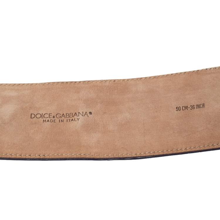 Pre Owned Dolce & Gabbana Purple/Black Patent Leather and Elastic Wide Waist Belt 90CM