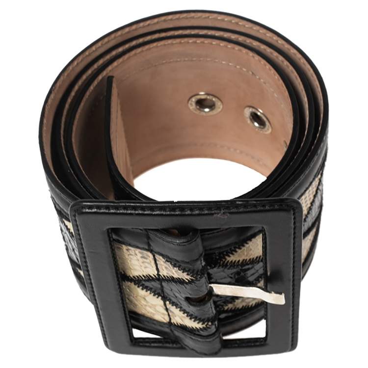 Pre Owned Dolce and Gabbana Multicolor Snakeskin Waist Belt 85cm