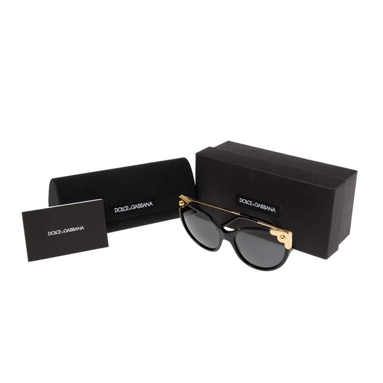 Pre Owned Dolce & Gabbana Black/Grey DG4337 Cat Eye Sunglasses