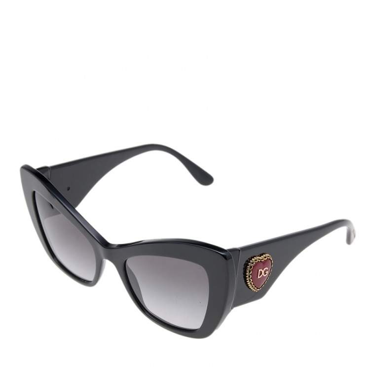Pre Owned Dolce & Gabbana Black / Grey Gradient DG 4349 Cat Eye Sunglasses