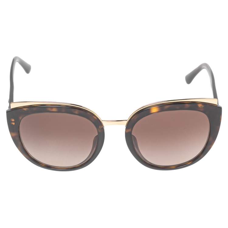 Pre Owned Dolce & Gabbana Brown Havana DG4383-F Gradient Oversized Sunglasses