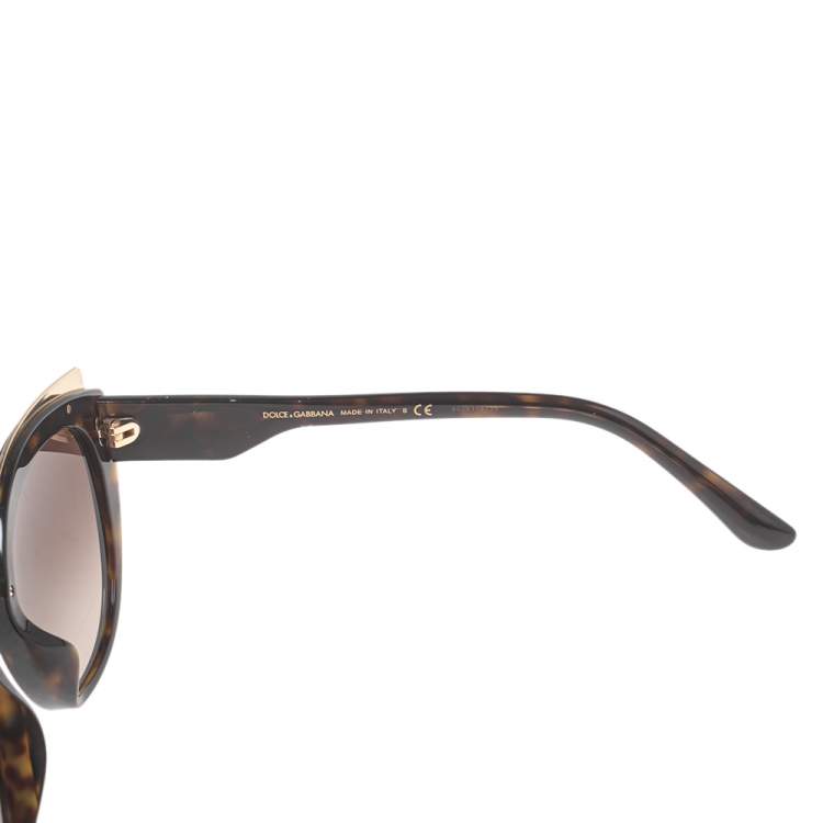 Pre Owned Dolce & Gabbana Brown Havana DG4383-F Gradient Oversized Sunglasses