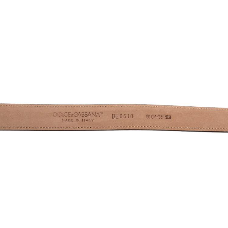 Pre Owned Dolce & Gabbana Black Leather Buckle Belt 90CM