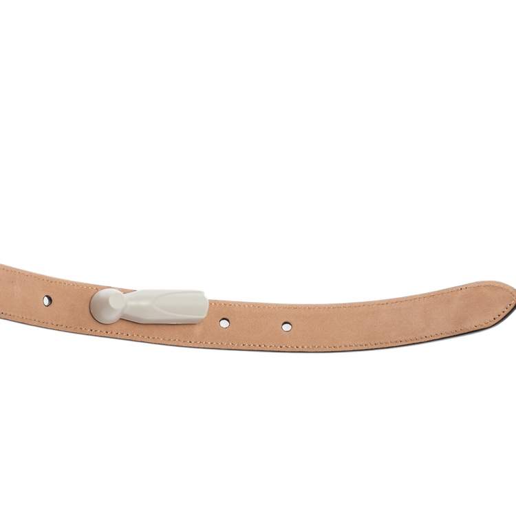 Pre Owned Dolce & Gabbana Black Leather Buckle Belt 90CM