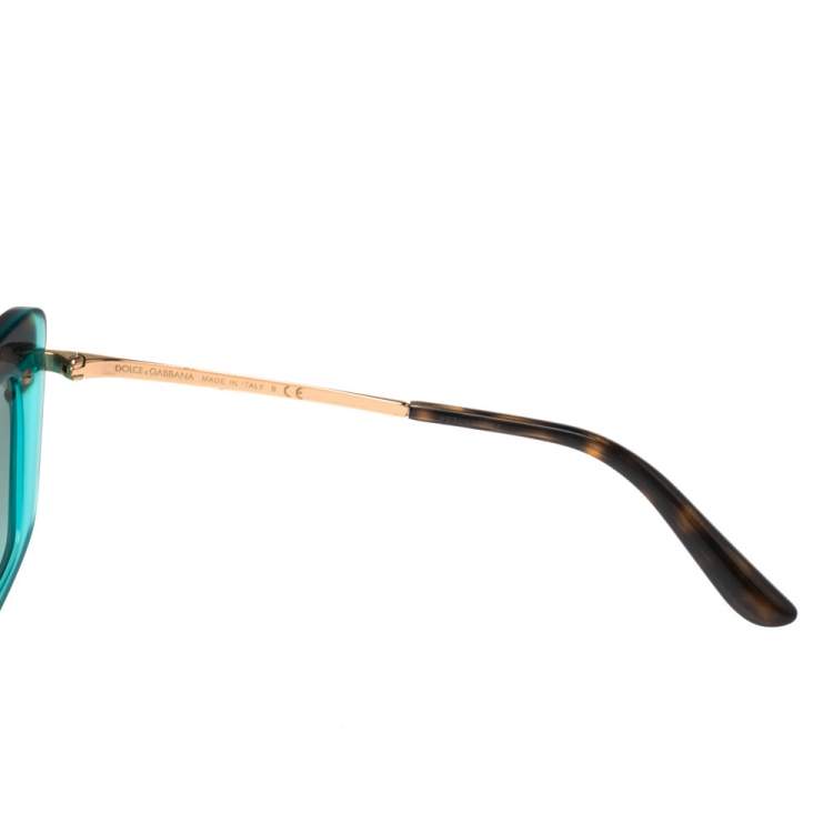 Pre Owned Dolce & Gabbana Havana Brown/Blue DG4378 Cat Eye Sunglasses 