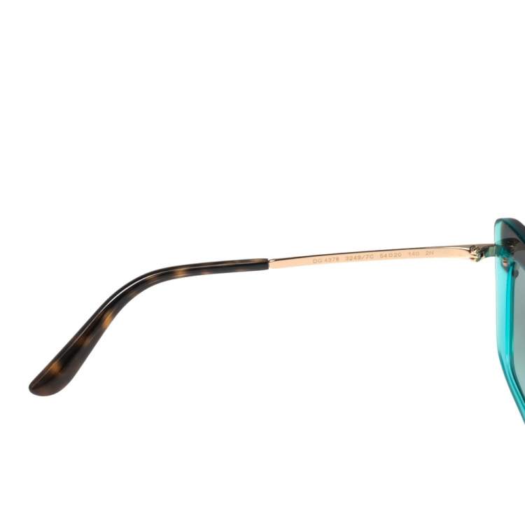 Pre Owned Dolce & Gabbana Havana Brown/Blue DG4378 Cat Eye Sunglasses 