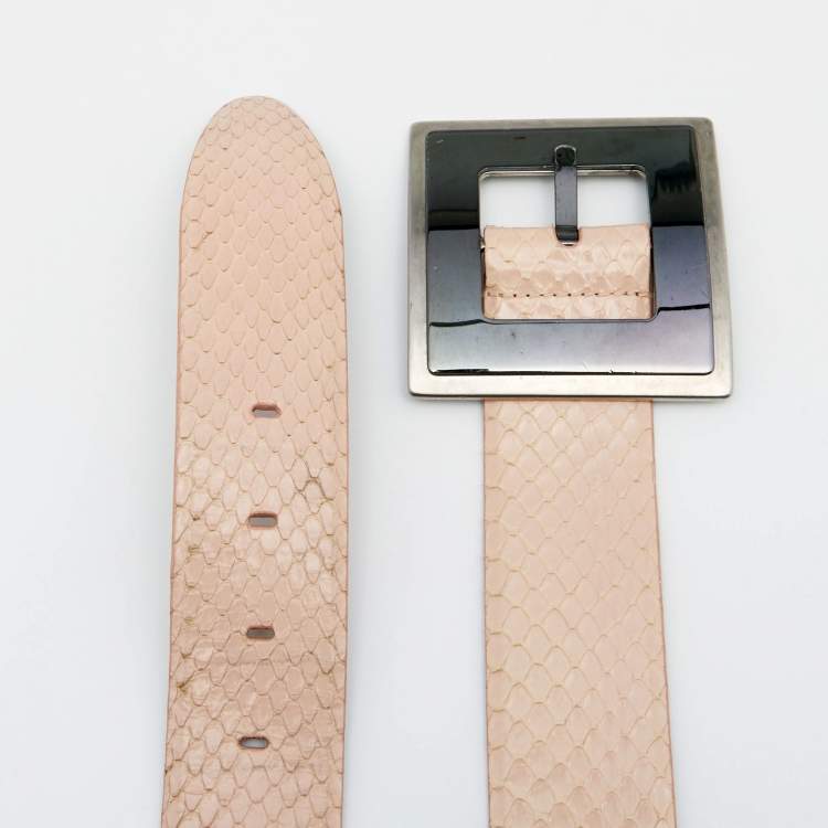 Pre Owned Dolce & Gabbana Pink Python Buckle Belt 85CM