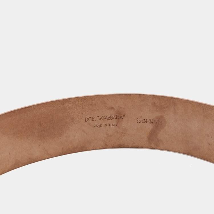 Pre Owned Dolce & Gabbana Pink Python Buckle Belt 85CM