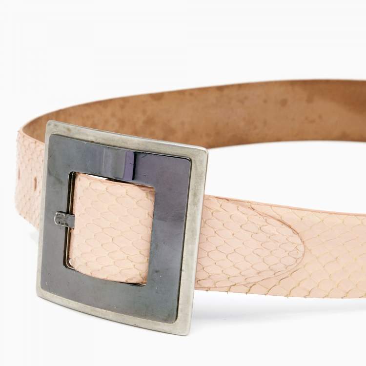 Pre Owned Dolce & Gabbana Pink Python Buckle Belt 85CM