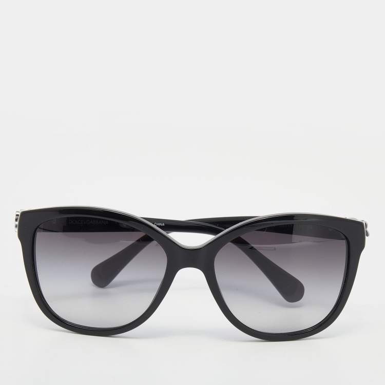 Pre Owned Dolce & Gabbana Black/Silver Black Gradient DG4162P Cat-Eye Sunglasses