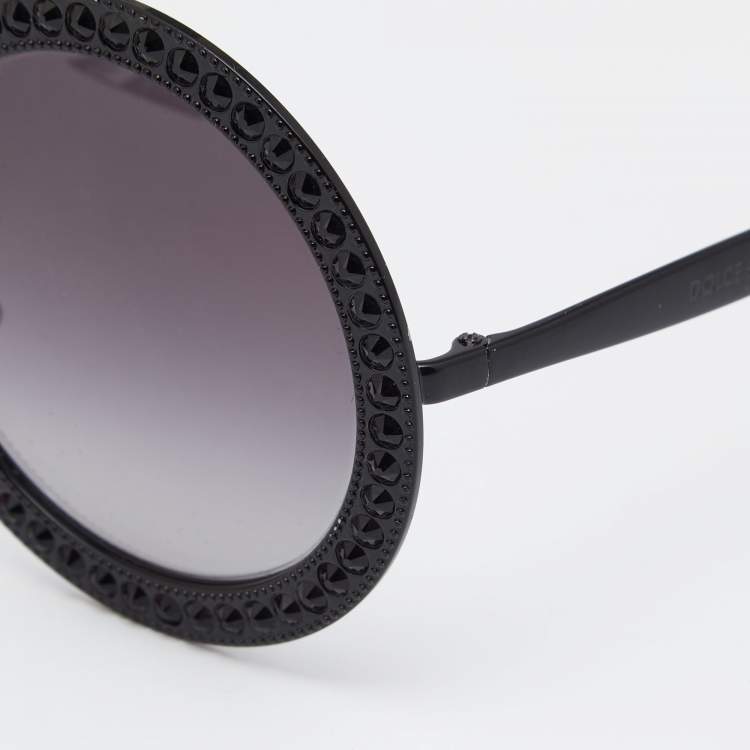 Pre Owned Dolce & Gabbana Black DG2170-B Round Sunglasses