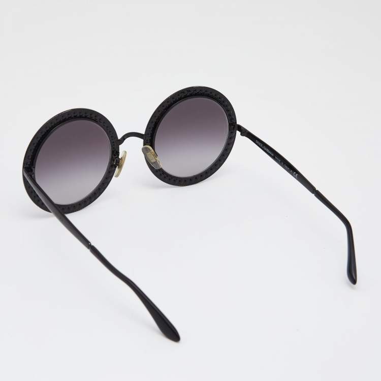 Pre Owned Dolce & Gabbana Black DG2170-B Round Sunglasses