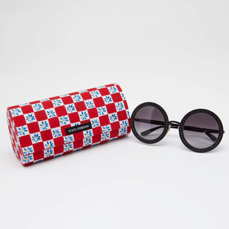 Pre Owned Dolce & Gabbana Black DG2170-B Round Sunglasses