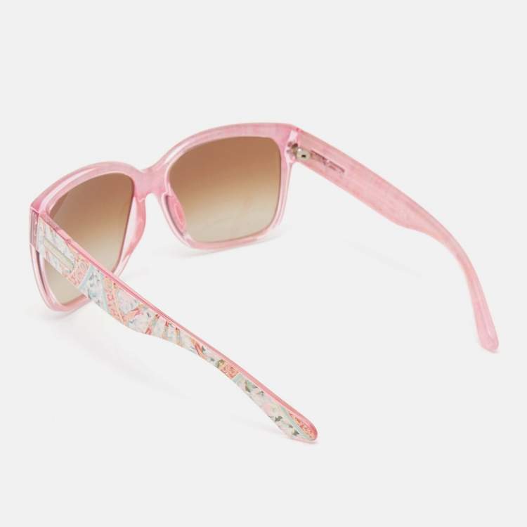 Pre Owned Dolce & Gabbana Pink/ Brown Gradient DG6063 Square Sunglasses