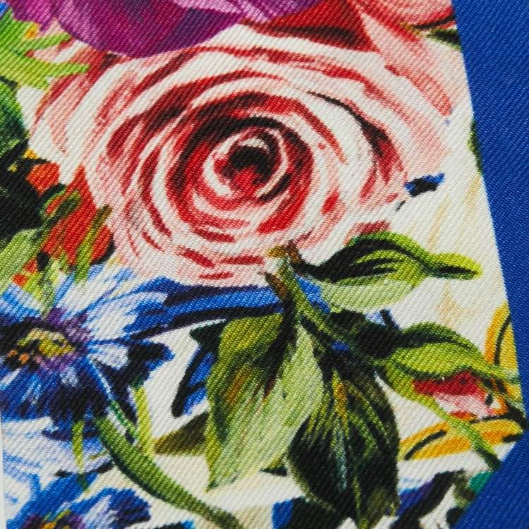 Pre Owned Dolce & Gabbana Multicolor Floral Printed Silk Bandeau Scarf