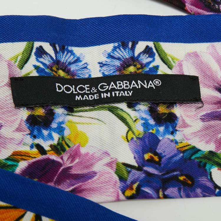 Pre Owned Dolce & Gabbana Multicolor Floral Printed Silk Bandeau Scarf