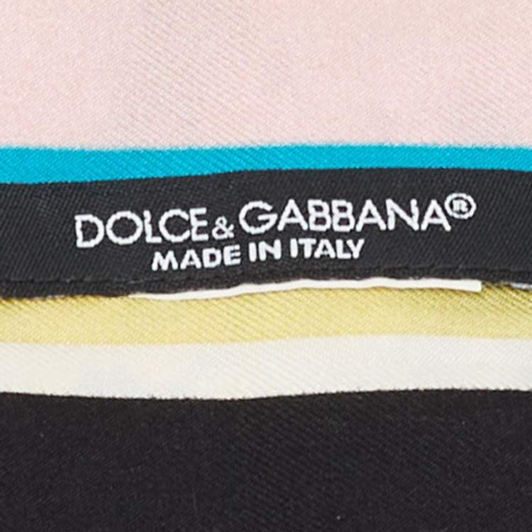 Pre Owned Dolce & Gabbana Black Floral Printed Silk Bandeau