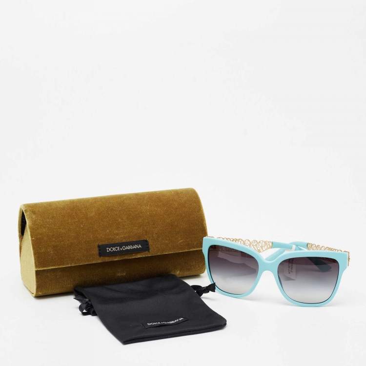 Pre Owned Dolce & Gabbana Blue DG4212 Filigree Cat Eye Sunglasses