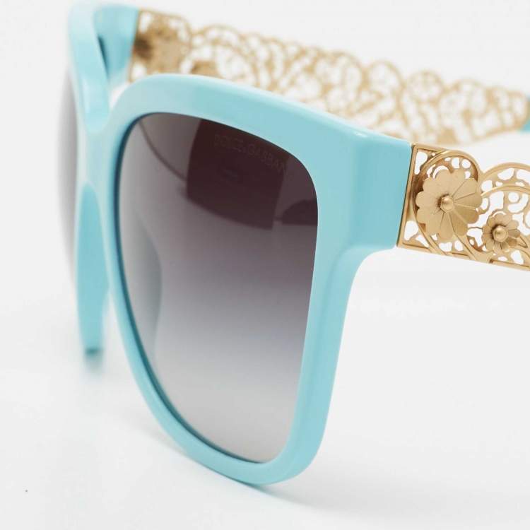 Pre Owned Dolce & Gabbana Blue DG4212 Filigree Cat Eye Sunglasses