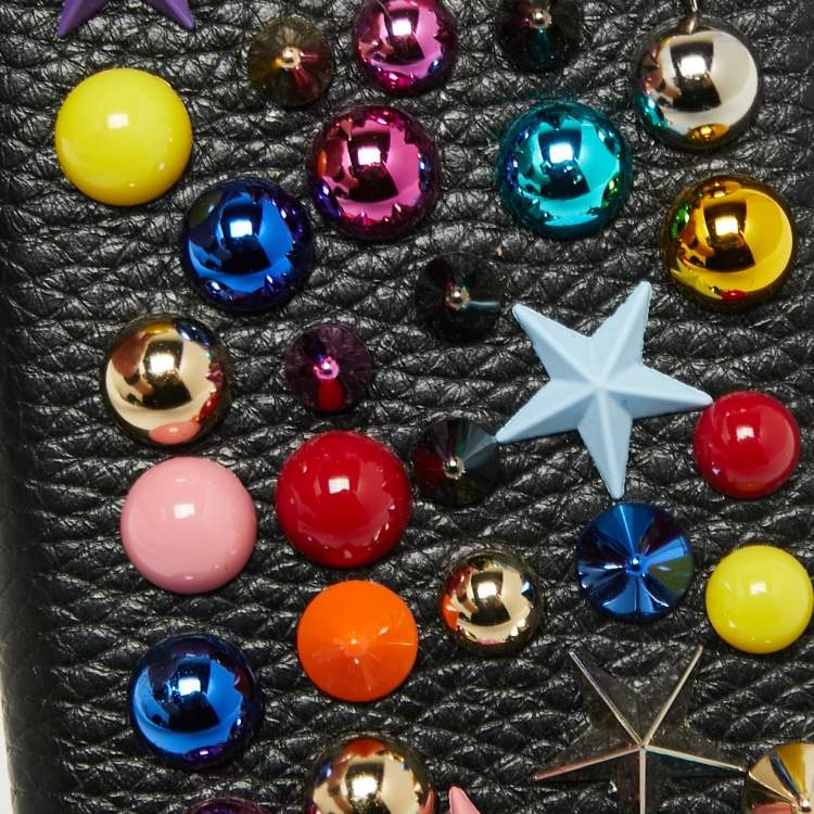 Pre Owned Dolce & Gabbana Black Leather Embellished iPhone 6 Cover