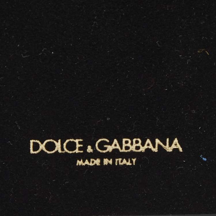 Pre Owned Dolce & Gabbana Blue Leather Embellished iPhone 6 Cover