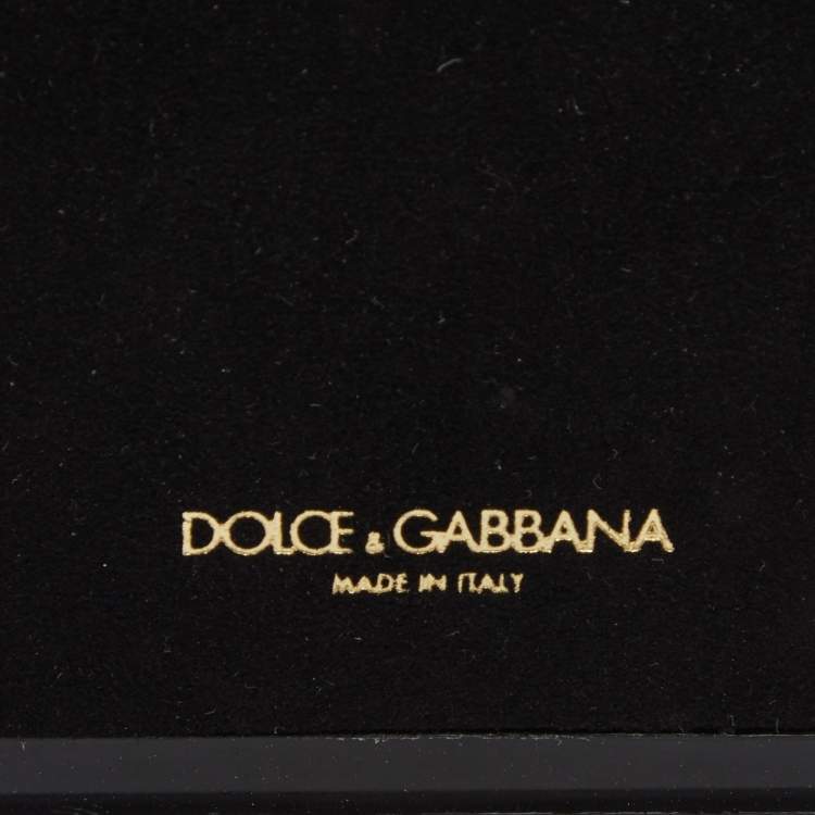 Pre Owned Dolce & Gabbana Black Leather Embellished iPhone 6 Plus Cover