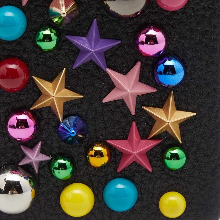 Pre Owned Dolce & Gabbana Black Leather Embellished iPhone 6 Plus Cover