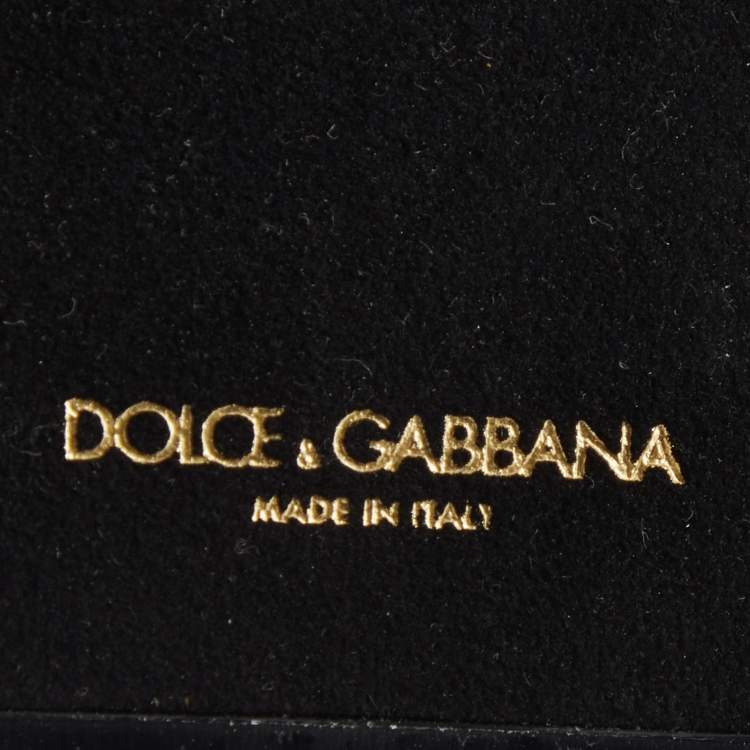 Pre Owned Dolce & Gabbana Light Blue Leather Embellished iPhone 6 Plus Cover