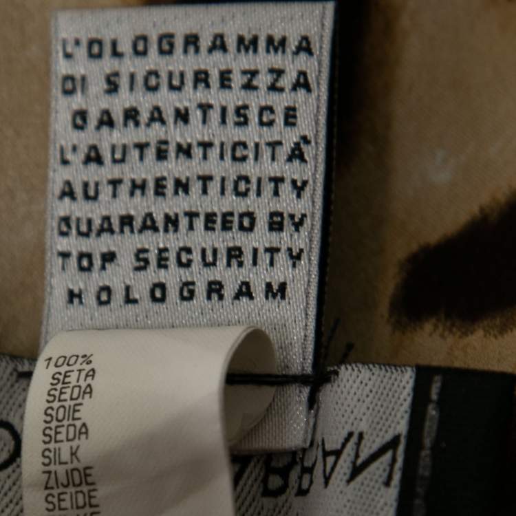Pre Owned Dolce & Gabbana Brown Animal Print Satin Silk Scarf