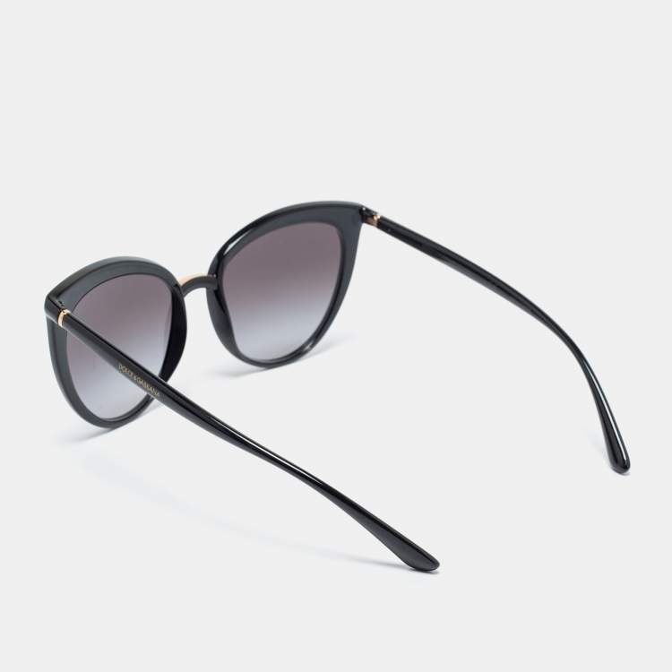 Pre Owned Dolce & Gabbana Black/ Grey Gradient DG 6113 Cat Eye Sunglasses