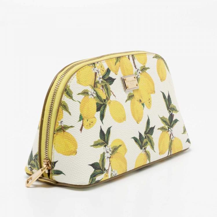 Pre Owned Dolce & Gabbana Multicolor Printed Leather Cosmetic Pouch