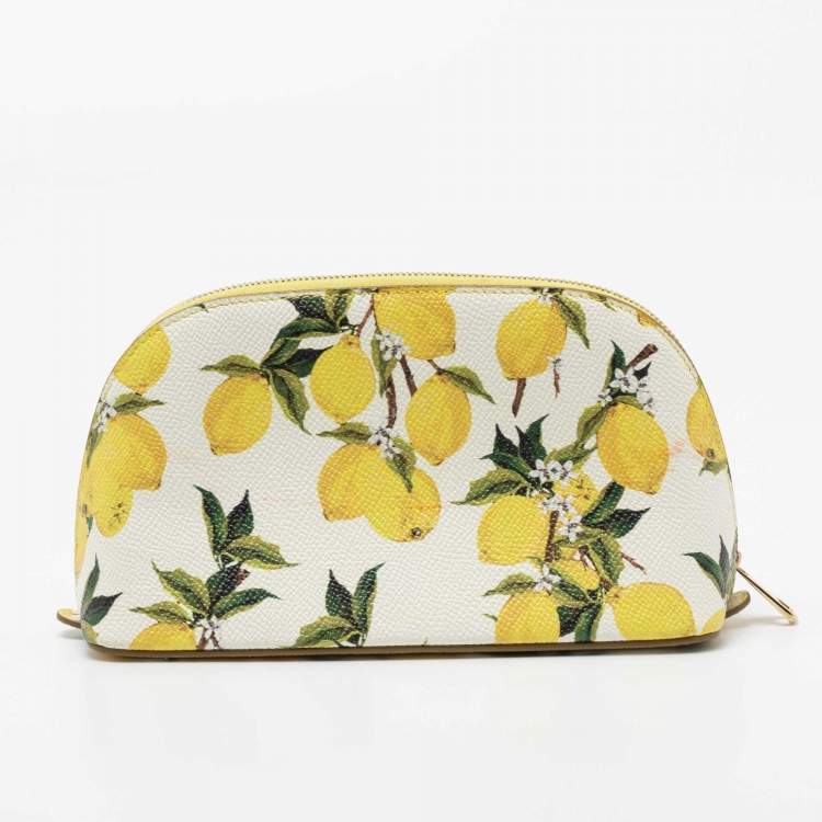 Pre Owned Dolce & Gabbana Multicolor Printed Leather Cosmetic Pouch