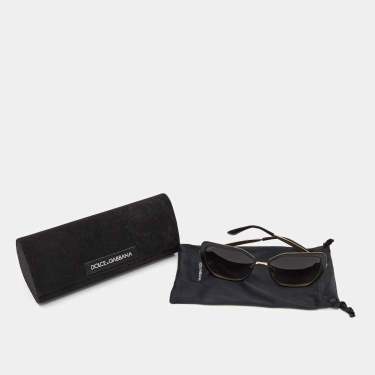 Pre Owned Dolce & Gabbana Grey Gradient/Black DG2197 Oversized Sunglasses